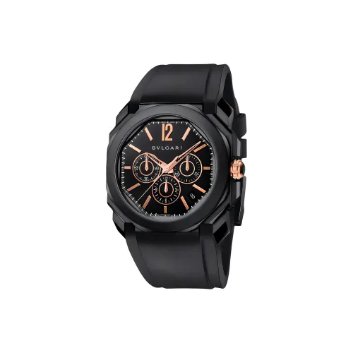BVLGARI Наручные часы Автоматический Механический Механизм Резиновый Ремешок 41 мм Черный Циферблат Мужские часы