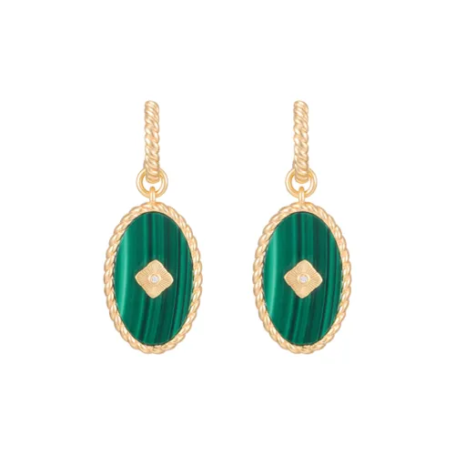 Fellala Серьги с синтетическим кубическим цирконием женские зеленые