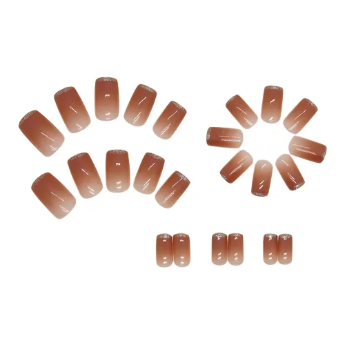 XUNQIANSE Простой Золотой Розовый Французский Квадратный Милый Стиль Патч для Ногтей False Nail Овальный Розовый Стиль Смужка Instagram 24 шт