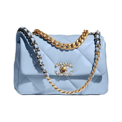 CHANEL 19Bag Овчина Сумка через плечо Маленькая Женская Babyblue Небесный Синий