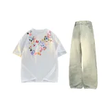 Комплект одежды (Белый топ + Желтые грязные штаны)