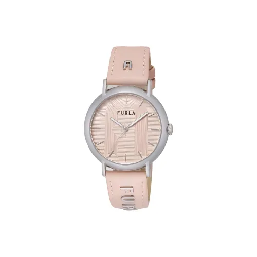 Furla Наручные часы Кварцевый механизм Коровья кожа Ремешок 37,5 мм Розовый циферблат Часы Женские часы