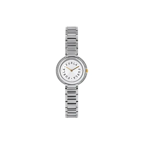 Furla Женские часы Кварцевый механизм Ремешок из нержавеющей стали 25 мм Серебристый циферблат