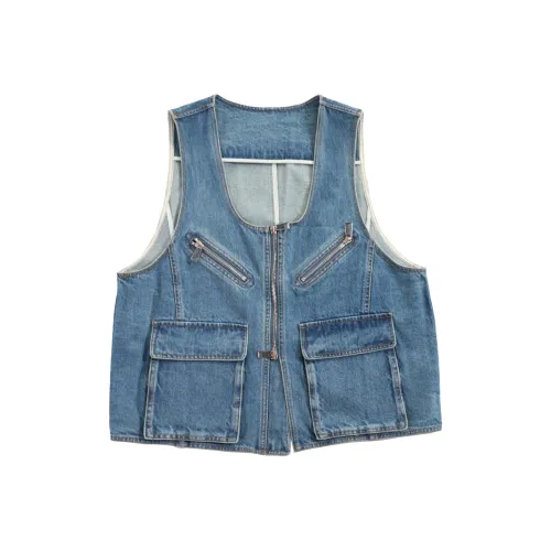 GURUI Джинсовый синий C5 Женские жилеты