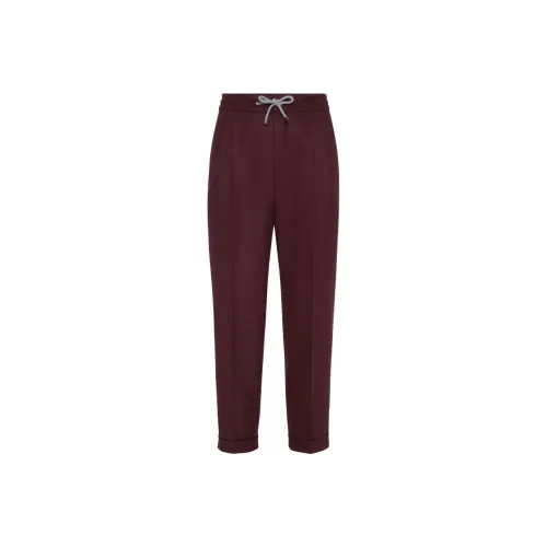 BRUNELLO CUCINELLI Бордовый Мужской Повседневный Брюки
