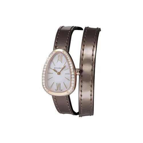 BVLGARI Наручные часы Кварцевый механизм Коровья кожа Ремешок 27,5*20*8 мм Серебристый циферблат Женские часы