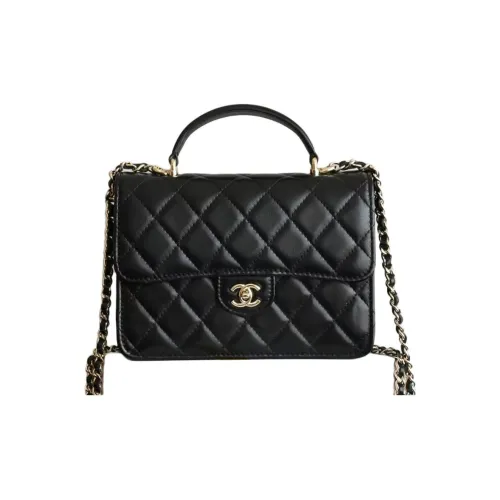 CHANEL Lambskin One Shoulder Bag Mini Women's Black
