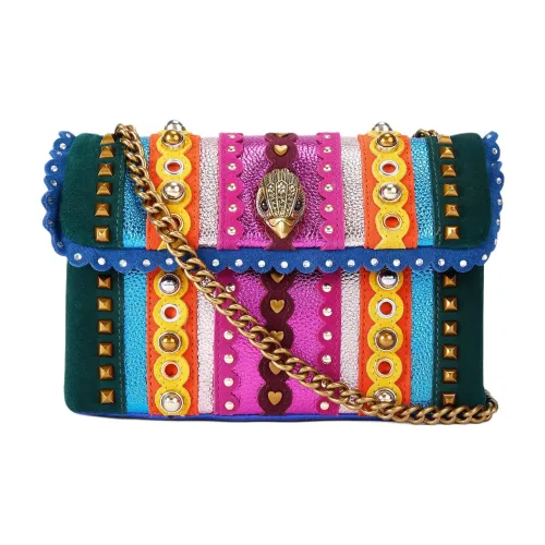 Kurt Geiger London Kensington Leather Сумка через плечо Сумка на плечо Средняя Женская Розовая и Зеленая