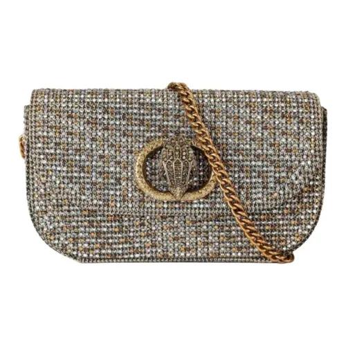 Kurt Geiger London Chelsea Телячья кожа Сумка через плечо Сумка на плечо Маленькая Женская Серебряный Золотой