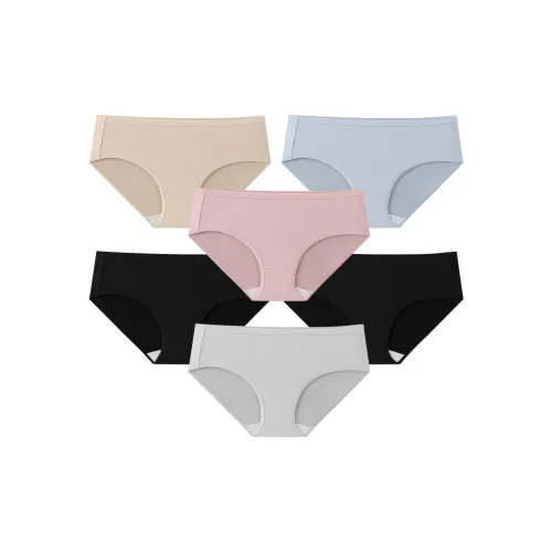 PL Женские Чесаный хлопок Трусики-бикини 6 пар Женские Трусики-бикини