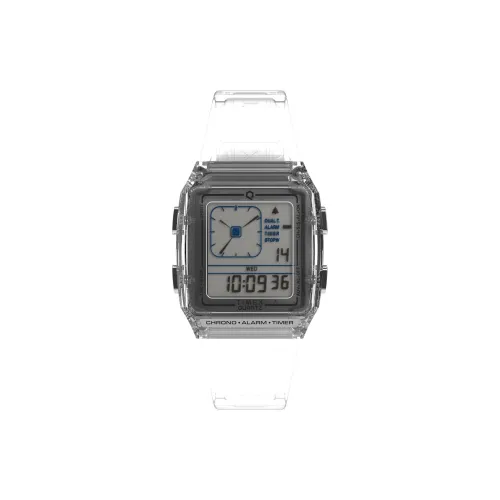 TIMEX Наручные часы Кварцевый механизм Смольный ремешок 35 мм Серый циферблат Унисекс