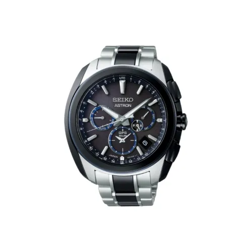 SEIKO Astron Series Солнечный Кварцевый Механизм Керамика Титан Ремешок Часы 47,2 мм Мужские Часы Черный Циферблат