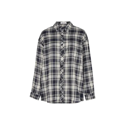 ALEX STEVENS Винтажная синяя клетчатая рубашка Женские рубашки