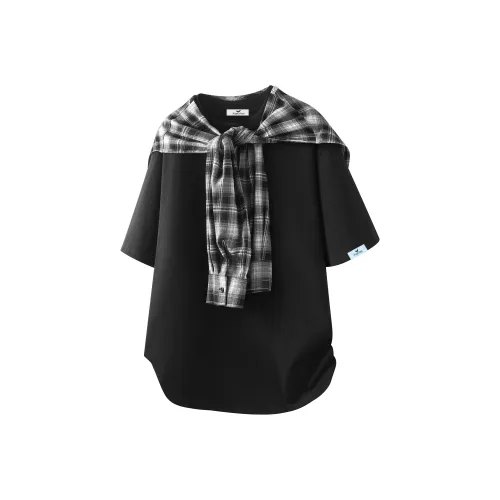 TESTUNG Черный и Белый Шаль Унисекс T-Рубашки