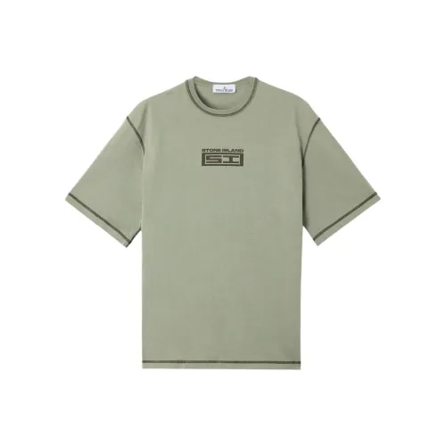 STONE ISLAND Рубашка Мужская Шалфейно-Зеленая