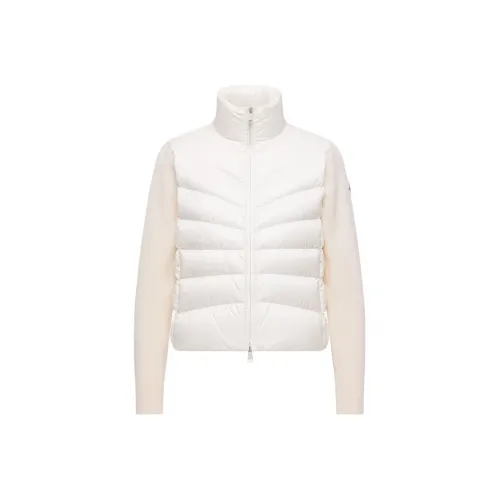 Moncler Утепленный Шерстяной Кардиган Пуховик Женский Бежевый