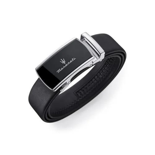 Maserati Лицевой ремень из коровьей кожи элегантный и модный мужской серебряный ширина 3,5 см набор в подарочной коробке