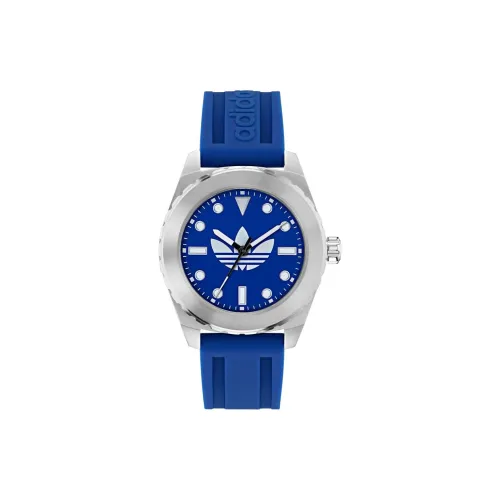 Adidas Originals Кварцевые часы силиконовый ремешок 44 мм синий циферблат унисекс