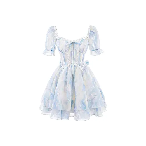 Lan Miao Короткий рукав Платье Женское