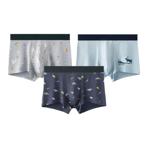 FENTENG FU26960583 Сапфир Синий + Светло-Синий + Серый Мужские Боксеры