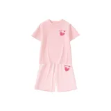 [Быстросохнущая одежда с коротким рукавом + быстросохнущие шорты] Розовый + Розовый