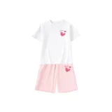 [Быстросохнущая одежда с коротким рукавом + быстросохнущие шорты] Белый + Розовый