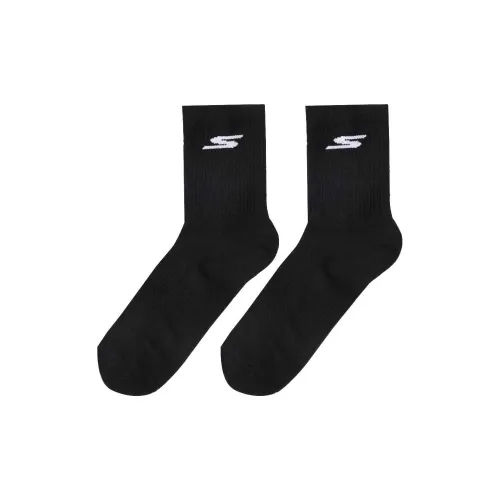 Skechers 2 пачки черные BLAK мужские носки до икры MID