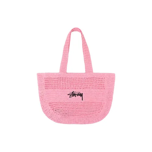 Stussy Вязаная ткань Tote сумка сумка для покупок сумка через плечо женская розовая