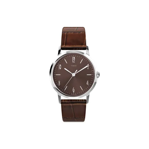 TIMEX Мужские часы с ручным заводом, механизм, 34 мм, коричневый