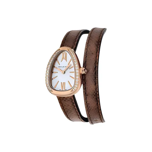 BVLGARI Наручные часы Кварцевый механизм Кожаный ремешок 27*20*8 мм Белый циферблат Женские часы