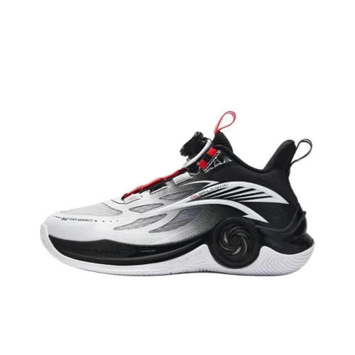 361°KIDS Баскетбольные кроссовки Low Top 361 градус Белый/Угольный Черный/Энергия Красный Школьный возраст