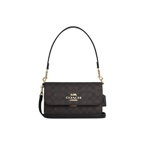 COACH Brynn Искусственная кожа Маленькая сумка через плечо плечевая сумка средний размер женский темно-коричневый