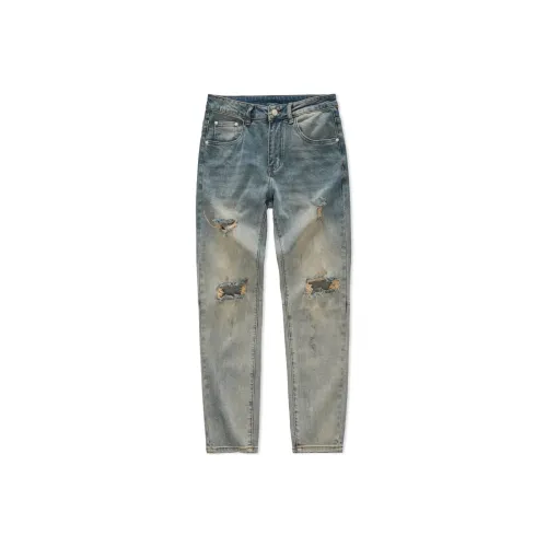 JIKENDI Светло-синие мужские джинсы