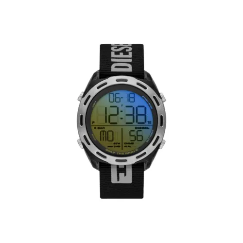 DIESEL Мужские часы Кварцевый механизм Нейлоновый ремешок 47 мм Серый циферблат