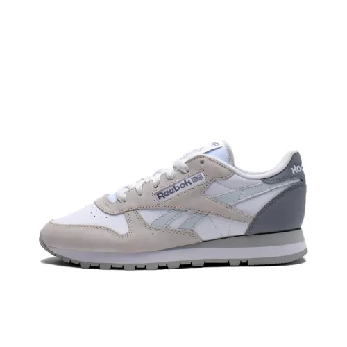 Reebok Classic Leather Low Топ Повседневная обувь Женская Белая Серый