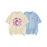 Экрю (Mw Распакованное Сердце) + Ледниково-синий (Mw Милый Розовый Медвежонок Логотип на Груди)