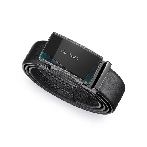 PIERRE CARDIN Ремни из крупнозернистой текстуры коровьей кожи мужской черный 3,45 см