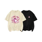 Экрю (Mw Open Heart) + Черный (Mw Милый Розовый Медведь Логотип на груди)