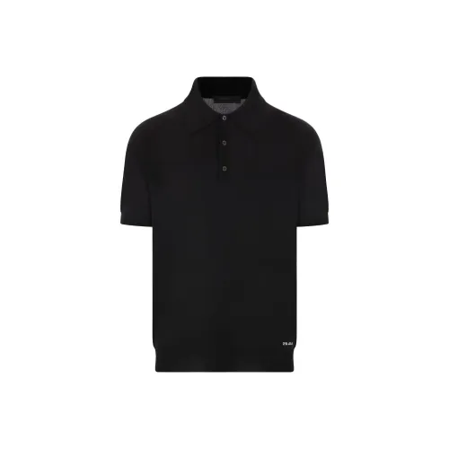 PRADA Мужская поло черного цвета