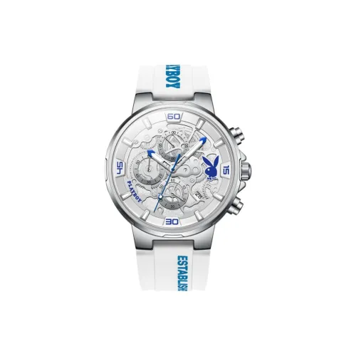 Playboy Trendy Play Collection Кварцевый механизм Силиконовый ремешок Часы Мужские Черный циферблат