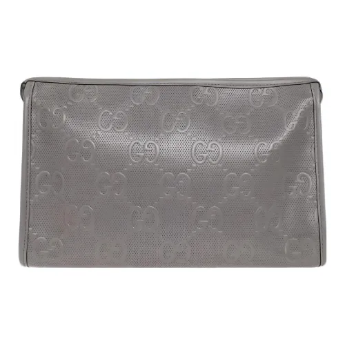GUCCI Кожа Туалетная сумка Клатч Мужской Серый