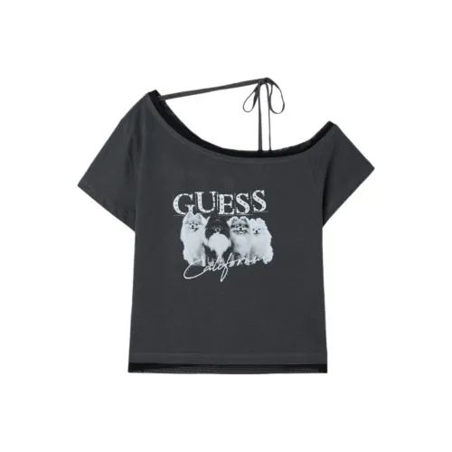GUESS Женские футболки угольно-серого цвета
