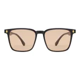 Черная резинка с светло-чайными линзами