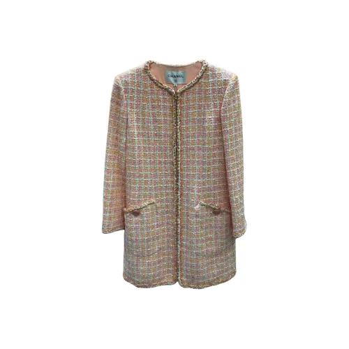 CHANEL 19C Длинное платье с длинными рукавами женское розовое