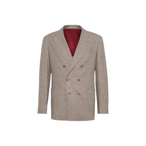 BRUNELLO CUCINELLI Бизнес-костюм пальто мужской тауповый