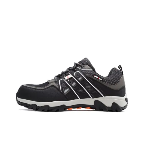 LARNMERN Slip-resistant Abrasion-resistant Reflective Low-Top Street Shoes Unisex Black Gray ЛАРНМЕРН Противоскользящий Устойчивый к истиранию Светоотражающий Низкий Топ Уличная Обувь Унисекс Черный Серый