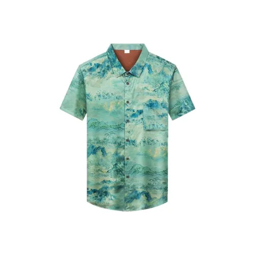 DKRVT Изумрудно-зеленый [Упаковка] Мужские рубашки