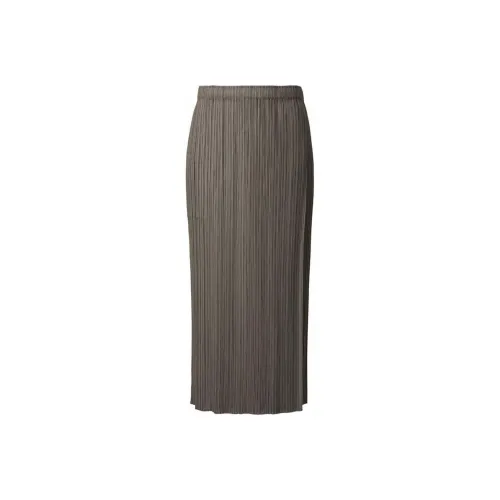 PLEATS PLEASE ISSEY MIYAKE Коричневый Женские Повседневные длинные юбки