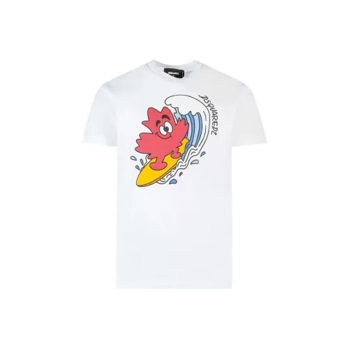 DSQUARED 2 Белый Мужской T-Рубашки