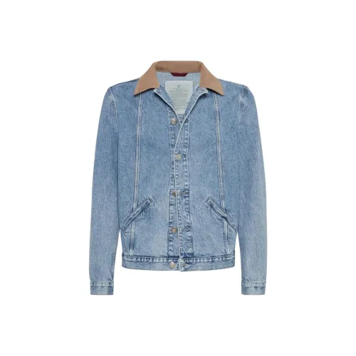 BRUNELLO CUCINELLI SS25 Denim Jacket Men's Blue